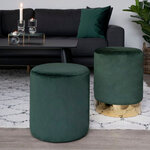 Coussin carré en velours vert foncé foncé 40 x 40 cm