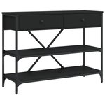 vidaXL Table console avec tiroirs et étagères noir bois d'ingénierie
