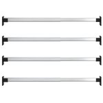 vidaXL Rails de garde-robe télescopiques 4 Pièces Argenté 58-100 cm