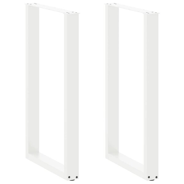 vidaXL Pieds de table de bar en U 2 pièces blanc 60 x (100-101) cm acier
