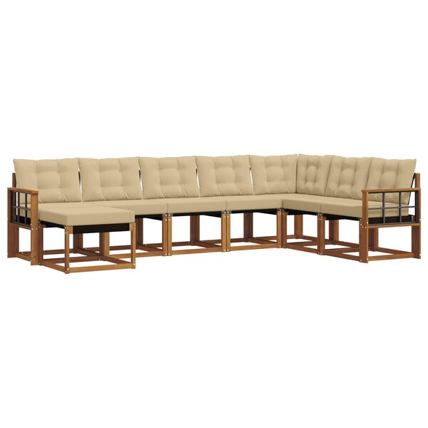 vidaXL Ensemble de canapés d'extérieur 8 pc Naturel et Beige