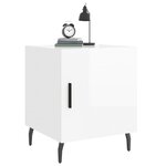 vidaXL Tables de chevet 2 Pièces blanc brillant 40x40x50 cm