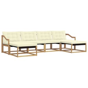 vidaXL Ensemble de canapés d'extérieur 6 Pièces Blanc et crème