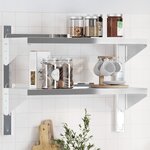 vidaXL Étagère murale à 2 niveaux 75x30x60 cm argenté acier inoxydable
