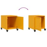 vidaXL Table de chevet jaune moutarde 36x39x43 5 cm acier