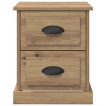 vidaXL Cabinet de chevet 2 Pièces chêne artisanal 39 x 39 x 47.5 cm