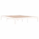 vidaXL Cadre de lit sans matelas blanc bois massif 150x200 cm