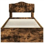 vidaXL Cadre de lit Chêne fumé 100 x 200 cm Bois d'ingénierie