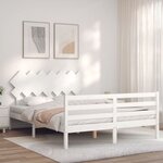 vidaXL Cadre de lit sans matelas blanc bois de pin massif