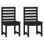 vidaXL Chaises de jardin lot de 2 noir 50x48x91 5 cm bois massif pin