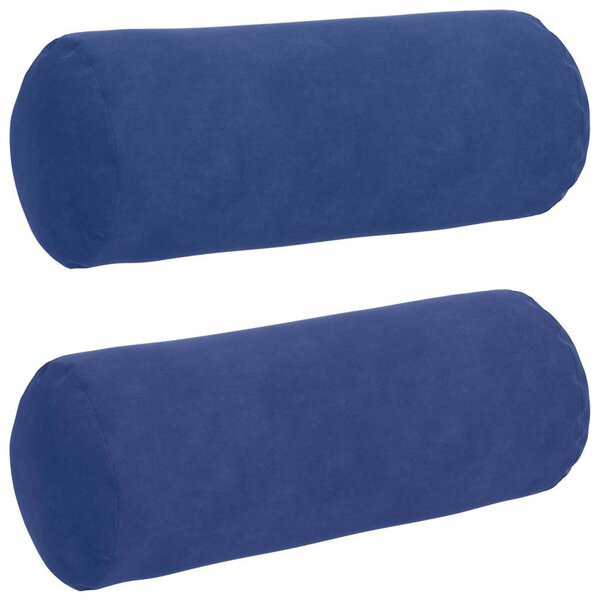 vidaXL Coussins d'accent 2 Pièces Bleu police Ø 15 x 40 cm