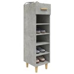vidaXL Armoire à chaussures Gris béton 30x35x105 cm Bois d'ingénierie