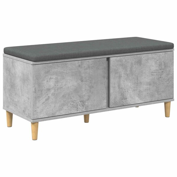 vidaXL Banc d'entrée avec coussin Gris béton 100 x 38 x 46 cm