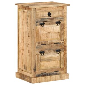 vidaXL Armoire à chaussures 4 niveaux avec tiroir Bois manguier brut