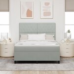 Lit Box Spring vidaXL avec Matelas Gris Clair 140x190 cm Velours