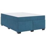 vidaXL Cadre de lit avec matelas Bleu foncé 140 x 200 cm Velours