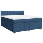 vidaXL Sommier à lattes de lit avec matelas Bleu 180x200 cm Tissu