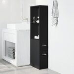 vidaXL Armoire de salle de bain étroite avec roulettes noir