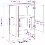 vidaXL Meuble mural chêne artisanal 60 x 31 x 70 cm Bois d'ingénierie