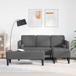 vidaXL Ensemble de Canapés 2 Pièces Gris foncé 173 x 131 x 67 cm tissu