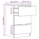 vidaXL Table de chevet chêne artisanal 40x36x65 cm bois d'ingénierie