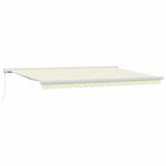 vidaXL Auvent Rétractable Crème 500 ×300 cm Tissu et Métal