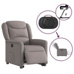 vidaXL Fauteuil inclinable électrique taupe tissu