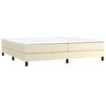 vidaXL Sommier à lattes de lit avec matelas Crème 200x200cm Similicuir