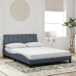 vidaXL Cadre de lit sans matelas Hanko gris foncé 120x200 cm velours