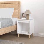 vidaXL Table de chevet Blanc 40x35x50 cm Bois d’ingénierie