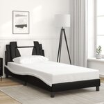 vidaXL Cadre de lit sans matelas noir et blanc 100x200 cm similicuir
