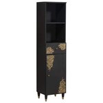 vidaXL Armoire de salle de bain avec tiroir Noir 38 x 33 x 160 cm