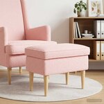 vidaXL Pouf Rose 55 x 35 x 41 cm Bouclé