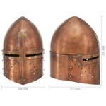 Vidaxl casque de chevalier médiéval antique pour gn cuivre acier