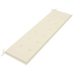 vidaXL Banc de jardin avec coussin crème 175 cm Bois de teck massif