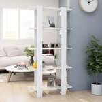 vidaXL Bibliothèque/Séparateur de pièce Blanc brillant 80x30x160 cm