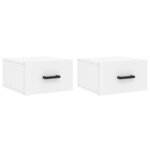 vidaXL Tables de chevet murales 2 Pièces blanc 35x35x20 cm