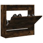 vidaXL Armoire à chaussures chêne fumé 60x21x57 cm bois d'ingénierie