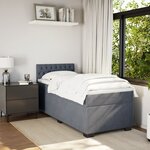 vidaXL Sommier à lattes de lit et matelas Gris foncé 90x200 cm Velours
