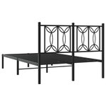 vidaXL Cadre de lit métal avec tête de lit noir 120x190 cm