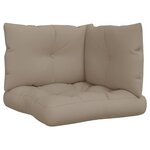 vidaXL Coussins de palette lot de 3 taupe tissu