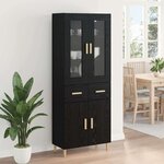 vidaXL Haut Armoire Chêne noir 69 5 x 34 x 180 cm Bois d'ingénierie