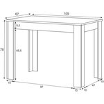 Table à manger - CLoe - rectangulaire - Blanc Artik / Béton - 109 x 67 x 78 cm