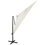Vidaxl parasol déporté avec mât et lumières led sable 300 cm