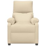 vidaXL Fauteuil inclinable électrique Crème Tissu