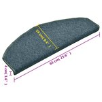 vidaXL Tapis d'escalier 15 pièces 65 x 24 x 4 cm Vert foncé Demi-rond Grand