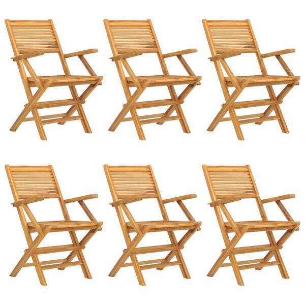 vidaXL Chaises de jardin pliantes lot de 6 55x62x90cm bois massif teck