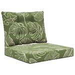 vidaXL Coussin de canapé d'extérieur 2 Pièces Modèle feuille Polyester