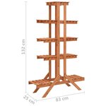 vidaXL Support pour plantes 83x25x132 cm Bois de sapin massif