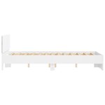 vidaXL Cadre de lit avec tête de lit et LED blanc 120x190 cm